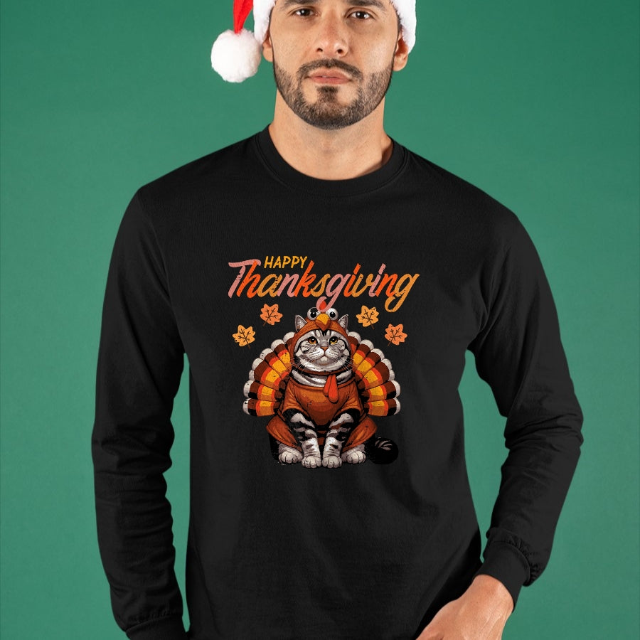 Best Thanksgiving Family Shirt , Funny Thanksgiving UnisexT-Shirt/Hoodie/Sweatshirt HLT00 - Happy Thanksgiving Cat Turkey Day Fall Women Girls Kids Men T-Shirt