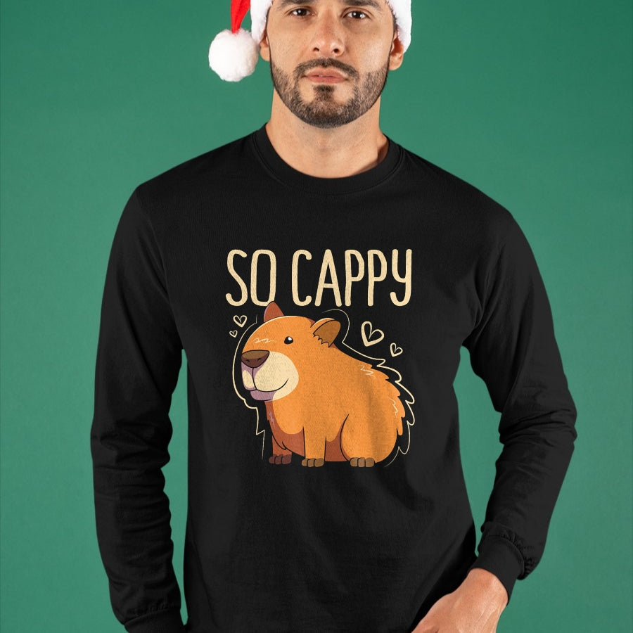 Cute Capybara Shirt, Funny Capybara Unisex T-Shirt/Hoodie/Sweatshirt HLT00 - Funny Capybara So Cappy T-Shirt