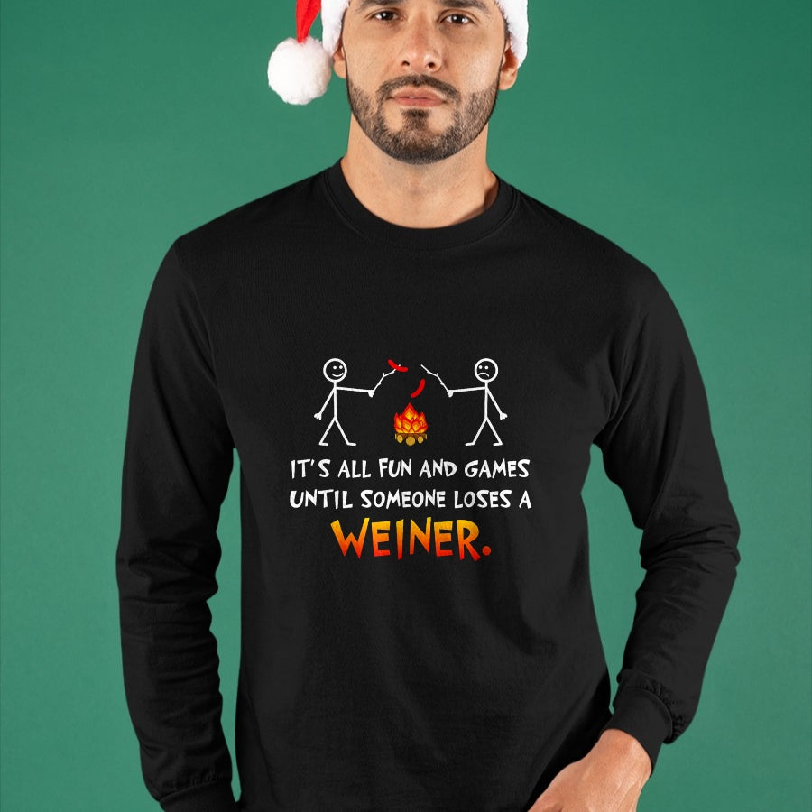 Funny Camping Shirt, Gift For Camping Lover Unisex T-Shirt/Hoodie/Sweatshirt HLT00 - Its All Fun and Games Until Someone Loses Weiner Funny Camp T-Shirt