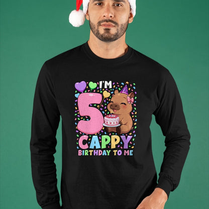 Cute Capybara Shirt, Funny Capybara UnisexT-Shirt/Hoodie/Sweatshirt HLT00 - Capybara Birthday Shirt 5 Kawaii Girl Capybara 5th Birthday T-Shirt