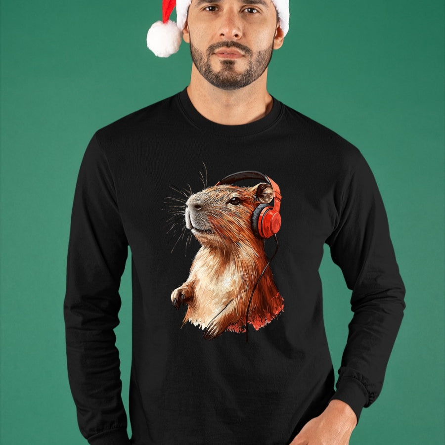 Cute Capybara Shirt, Funny Capybara Unisex T-Shirt/Hoodie/Sweatshirt HLT00 - Capybara Long Sleeve T-Shirt (3)