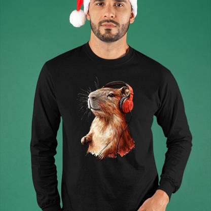 Cute Capybara Shirt, Funny Capybara Unisex T-Shirt/Hoodie/Sweatshirt HLT00 - Capybara Long Sleeve T-Shirt (3)