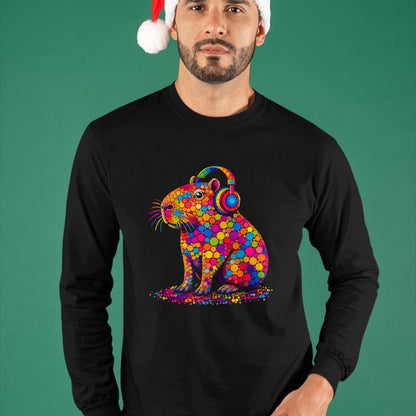 Cute Capybara Shirt, Funny Capybara UnisexT-Shirt/Hoodie/Sweatshirt HLT00 - Funny Capybara Dots Art Animal Lovers Students Boys Girls T-Shirt