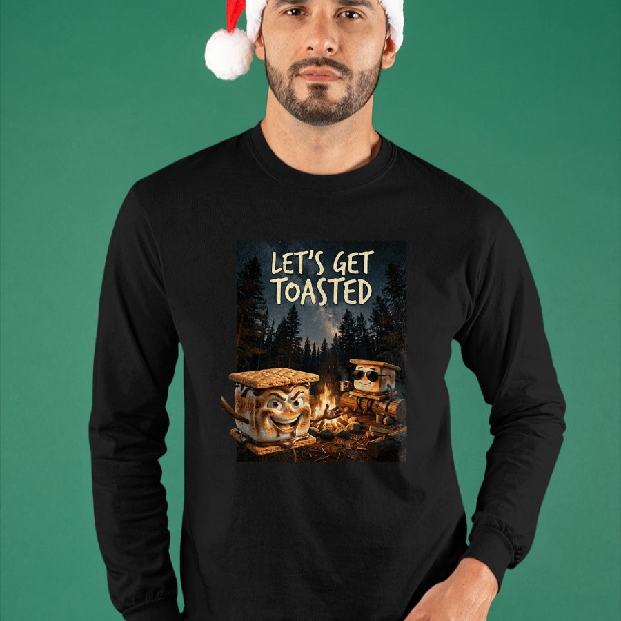 Funny Camping Shirt, Gift For Camping Lover Unisex T-Shirt/Hoodie/Sweatshirt HLT00 - Let_s Get Toasted Camping S_Mores Marshmallow Smores T-Shirt