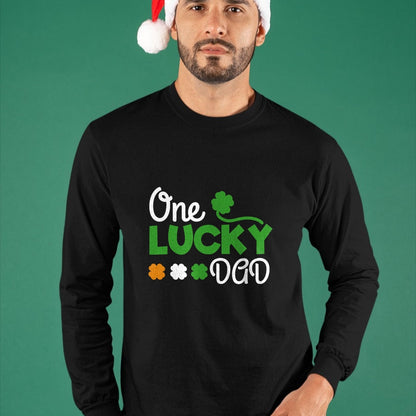 Gift for Dad Shirt, Funny Dad Unisex T-Shirt/Hoodie/Sweatshirt HLT00 – One Lucky Dad st patricks day pregnancy announcement shirt T-Shirt