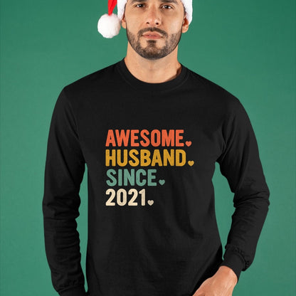 Best Wife Shirt, Wife and Husband Unisex T-Shirt/Hoodie/Sweatshirt HLT00 - 2 Years Anniversary for Him Awesome Husband Since 2021 T-Shirt