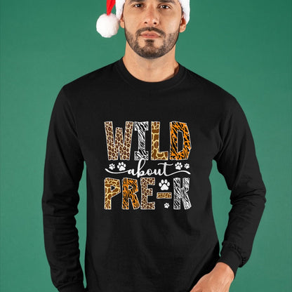 Best Student Shirt, Funny Back To School UnisexT-Shirt/Hoodie/Sweatshirt HLT00 - Wild About Pre-K Wild Animal Preschool Back to School Kids T-Shirt