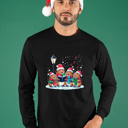 Cute Capybara Shirt, Funny Capybara Unisex T-Shirt/Hoodie/Sweatshirt HLT00 - Festive Winter Capybara Christmas T-Shirt