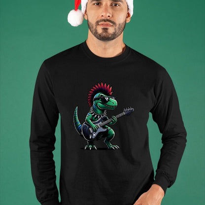 Guitar Lover Shirt, Funny Guitar UnisexT-Shirt/Hoodie/Sweatshirt HLT00 - Cute Punk Dinosaur, Rock_n Roll Goth Dino, Guitar Band Funny T-Shirt