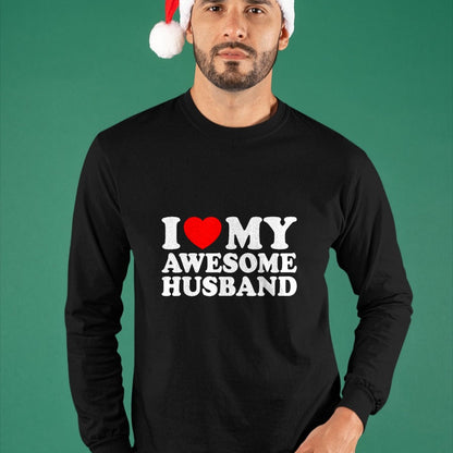 Best Wife Shirt, Wife and Husband Unisex T-Shirt/Hoodie/Sweatshirt HLT00 - I Love My Awesome Husband T-Shirt (1)