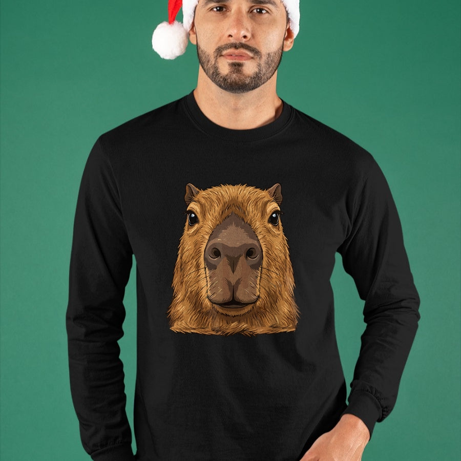 Cute Capybara Shirt, Funny Capybara Unisex T-Shirt/Hoodie/Sweatshirt HLT00 - Capybara Face Cute Animal Capybaras Lover T-Shirt