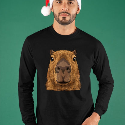 Cute Capybara Shirt, Funny Capybara Unisex T-Shirt/Hoodie/Sweatshirt HLT00 - Capybara Face Cute Animal Capybaras Lover T-Shirt