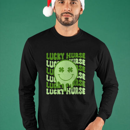 Patrick Day Shirts for Family, Funny Patrick Day shirts, st patrick's day Unisex T-Shirt/Hoodie/Sweatshirt HLT00 - Lucky Nurse Retro Groovy St Patrick Day Hippie Shamrock T-Shirt