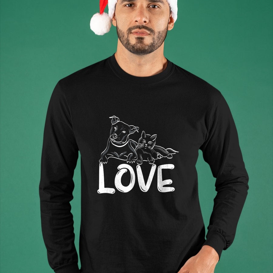 Cat Love Shirt, Funny Cat Lover Gift UnisexT-Shirt/Hoodie/Sweatshirt HLT00 - I Love My Cat Dog Animal Paws T-Shirt for Men Women Kids (1)