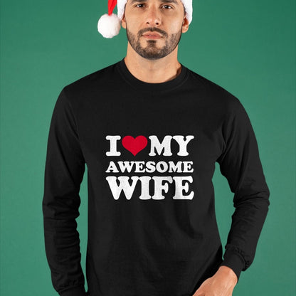Best Wife Shirt, Wife and Husband Unisex T-Shirt/Hoodie/Sweatshirt HLT00 - I love my awesome wife T-Shirt