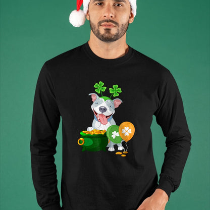 Patrick Day Shirts for Family, Funny Patrick Day shirts, st patrick's day Unisex T-Shirt/Hoodie/Sweatshirt HLT00 - Pitbull Dog Irish Leprechaun Balloon Saint St Patrick Day T-Shirt