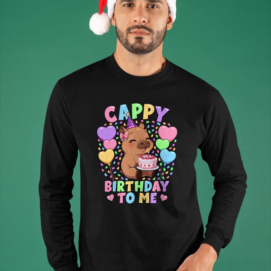 Cute Capybara Shirt, Funny Capybara UnisexT-Shirt/Hoodie/Sweatshirt HLT00 - Capybara Birthday Shirt  Kawaii Girl Cappy Birthday to Me T-Shirt