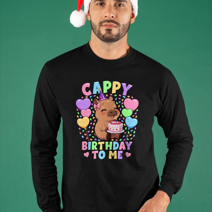 Cute Capybara Shirt, Funny Capybara UnisexT-Shirt/Hoodie/Sweatshirt HLT00 - Capybara Birthday Shirt  Kawaii Girl Cappy Birthday to Me T-Shirt
