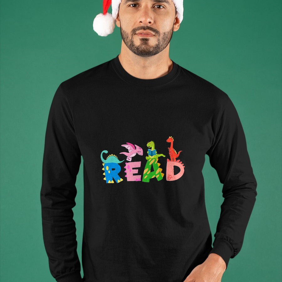 Best Dinosaur Lover Shirt, Funny Dinosaur UnisexT-Shirt/Hoodie/Sweatshirt HLT00 - Funny Reading Dinosaur T rex Dino Book Lover T-Shirt, Men, Black, 3X-Large