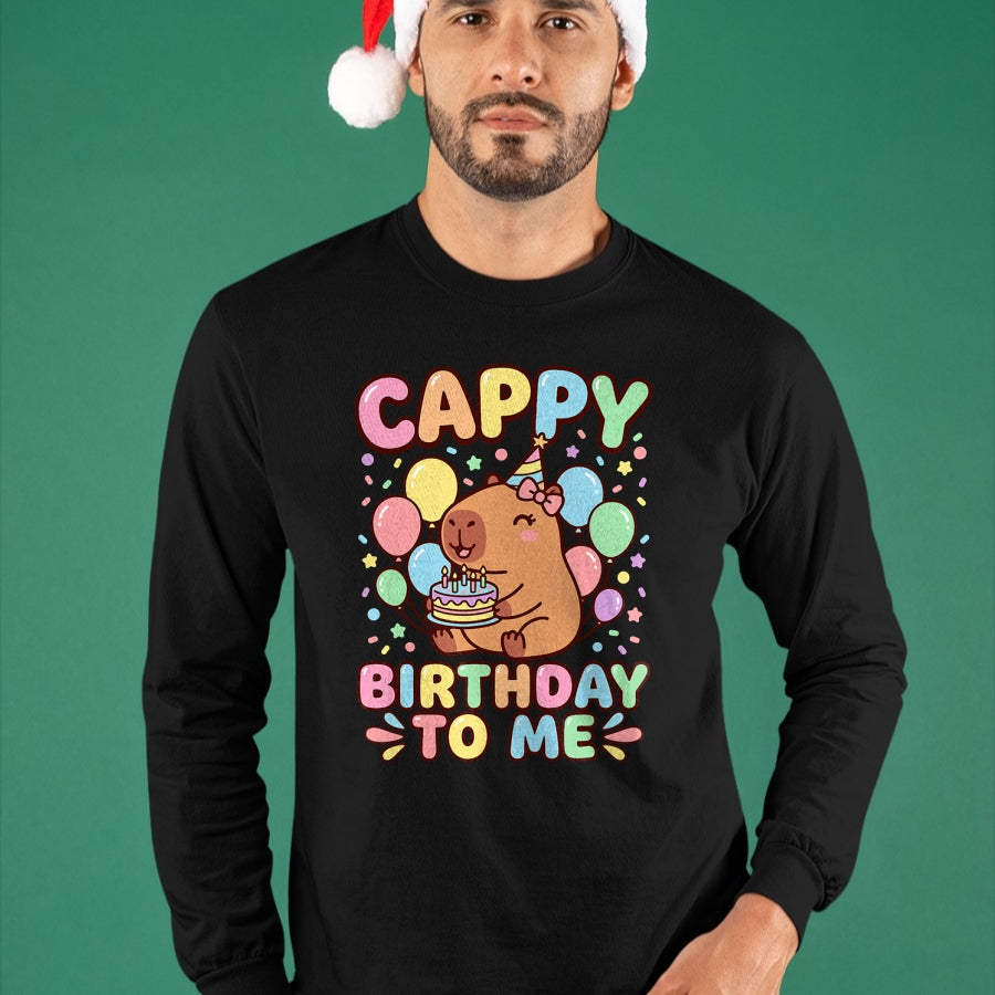 Cute Capybara Shirt, Funny Capybara UnisexT-Shirt/Hoodie/Sweatshirt HLT00 - Cappy Birthday Capybara Birthday to Me T-Shirt