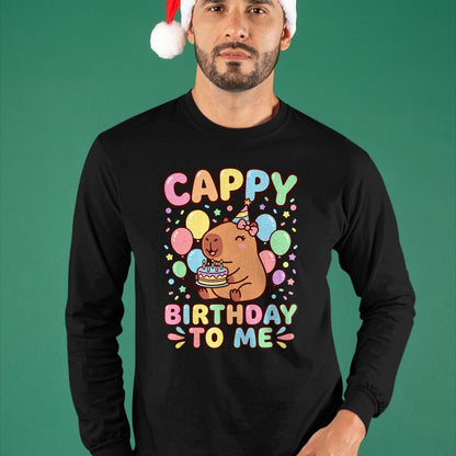 Cute Capybara Shirt, Funny Capybara UnisexT-Shirt/Hoodie/Sweatshirt HLT00 - Cappy Birthday Capybara Birthday to Me T-Shirt