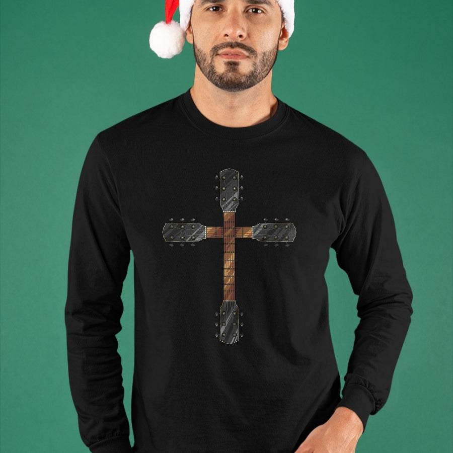 Guitar Lover Shirt, Funny Guitar UnisexT-Shirt/Hoodie/Sweatshirt HLT00 - Cute Faith Christian Guitar Cross T-Shirt  Funny Musician Gift for Unisex-Adults, Black, Short Slee