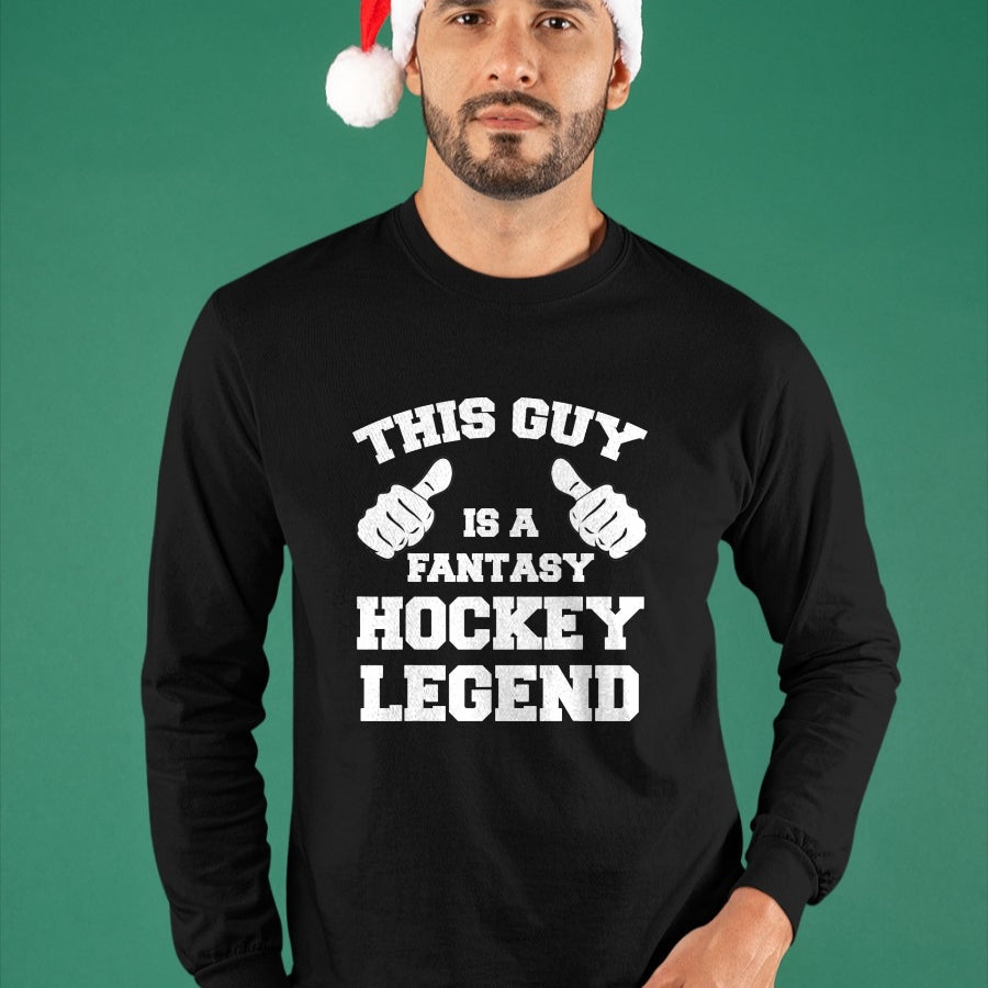 Best Wife Shirt, Wife and Husband Unisex T-Shirt/Hoodie/Sweatshirt HLT00 - This Guy Is A Fantasy Hockey Legend Sports Gaming T-Shirt