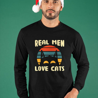 Cat Love Shirt, Funny Cat Lover Gift UnisexT-Shirt/Hoodie/Sweatshirt HLT00 - Real Men Love Cats Cat Lover T-Shirt