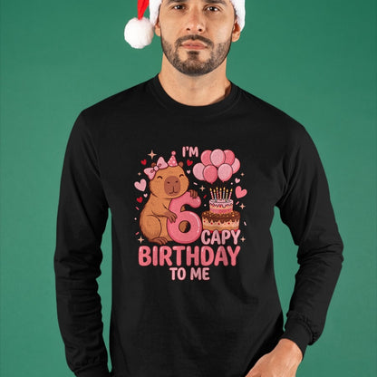 Cute Capybara Shirt, Funny Capybara UnisexT-Shirt/Hoodie/Sweatshirt HLT00 - Capybara 6 Year Birthday Girl Capybara 6th Birthday 2020 T-Shirt