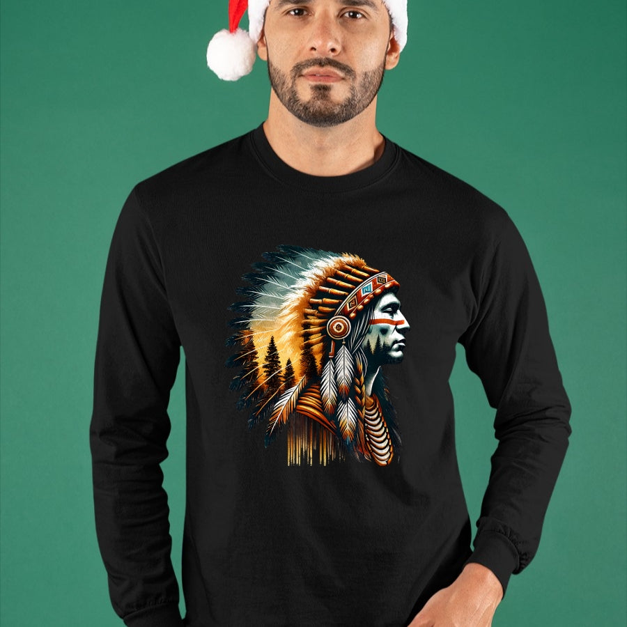 Native American T-Shirts, Vintage Native American Unisex T-Shirt/Hoodie/Sweatshirt HLT00 - Cool Native American Indian Chief Men Women Design