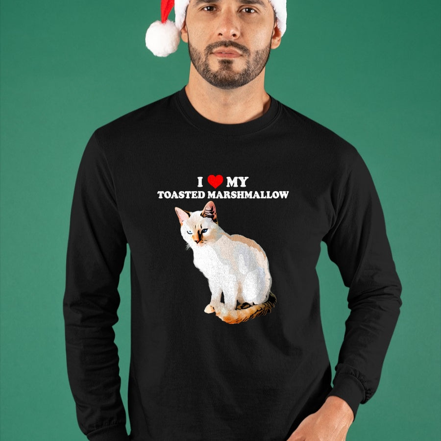 Cat Love Shirt, Funny Cat Lover Gift UnisexT-Shirt/Hoodie/Sweatshirt HLT00 - I Love My Toasted Marshmallow Flame Point Siamese Cat Kitten T-Shirt (1)