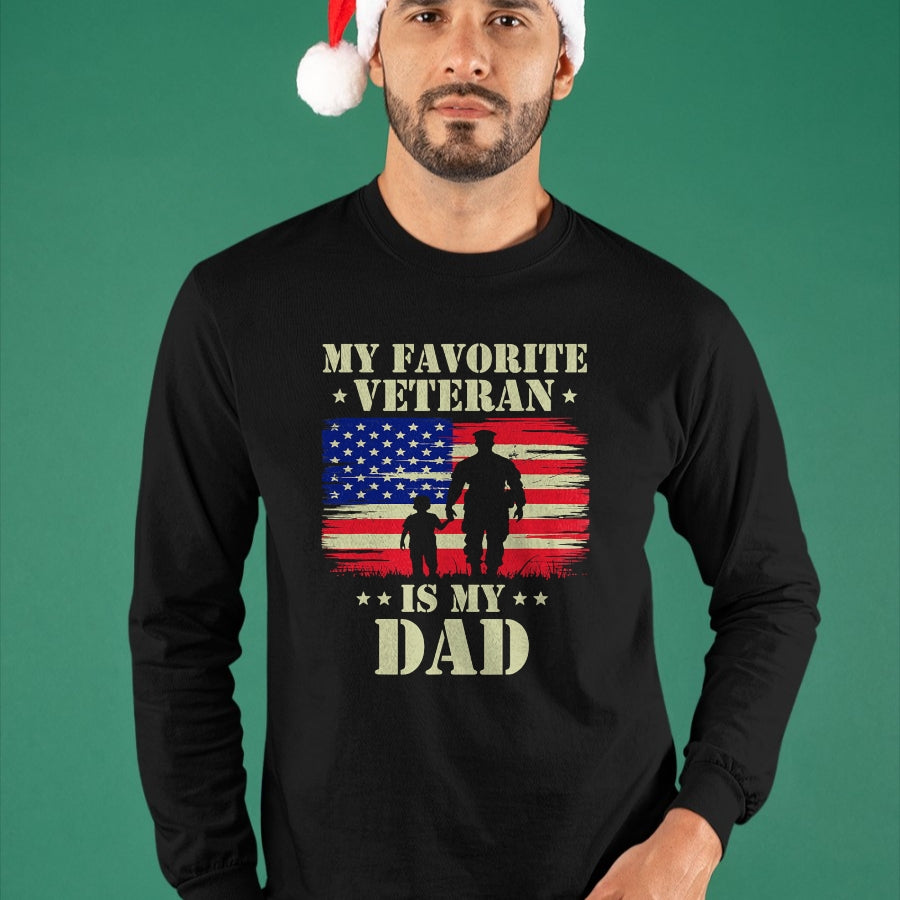 Proud Veteran Shirt, Funny Veteran UnisexT-Shirt/Hoodie/Sweatshirt HLT00 - Father Veterans Day My Favorite Veteran is My Dad Proud Kids T-Shirt
