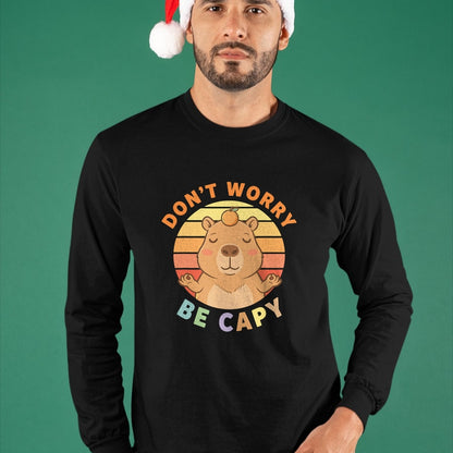 Cute Capybara Shirt, Funny Capybara Unisex T-Shirt/Hoodie/Sweatshirt HLT00 - Capybara Dont Worry Be Capy T-Shirt