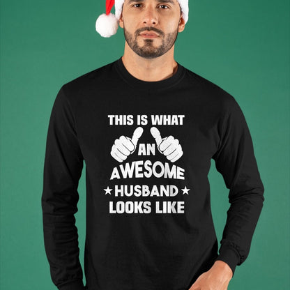 Best Wife Shirt, Wife and Husband Unisex T-Shirt/Hoodie/Sweatshirt HLT00 - This Is What An Awesome Husband Looks Like Gift T-Shirt (1)