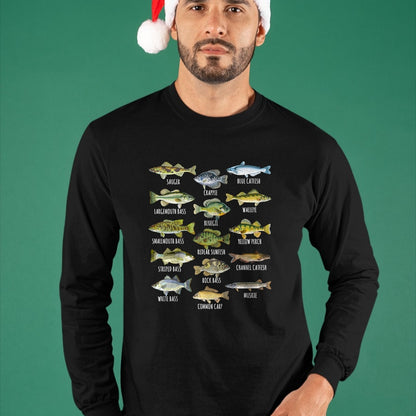 Funny Fishing Shirt, Gift For Fishing Lover Unisex T-Shirt/Hoodie/Sweatshirt HLT00 - Kids Fish Species Biology Types of Freshwater Fish Fishing T-Shirt