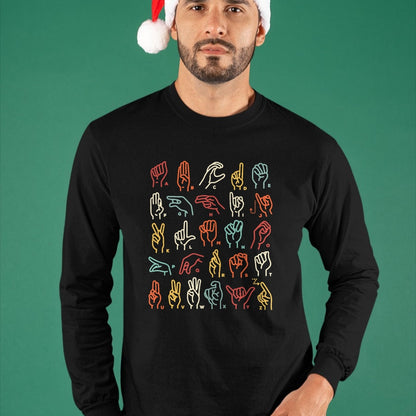 Gift for Dad Shirt, Funny Dad Unisex T-Shirt/Hoodie/Sweatshirt HLT00 –  ASL ABC American Sign Language Alphabet Retro Deaf Awareness T-Shirt