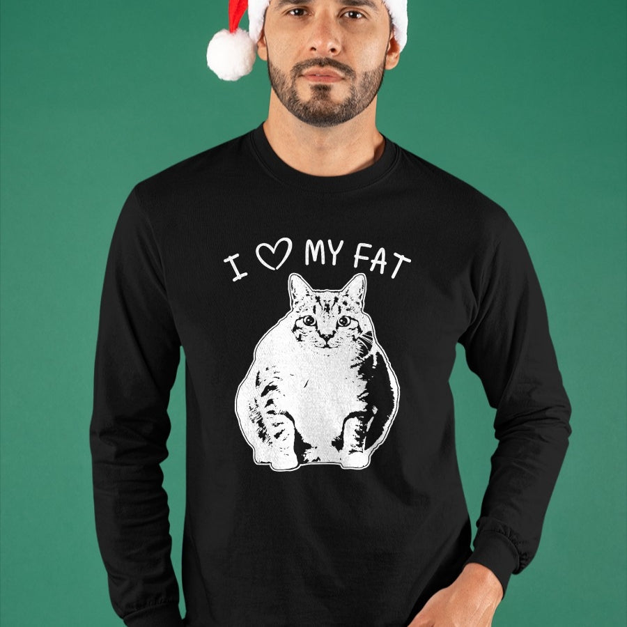 Cat Love Shirt, Funny Cat Lover Gift UnisexT-Shirt/Hoodie/Sweatshirt HLT00 - I Love My Fat Cat Funny Cat Lover T-Shirt Gift Idea T-Shirt