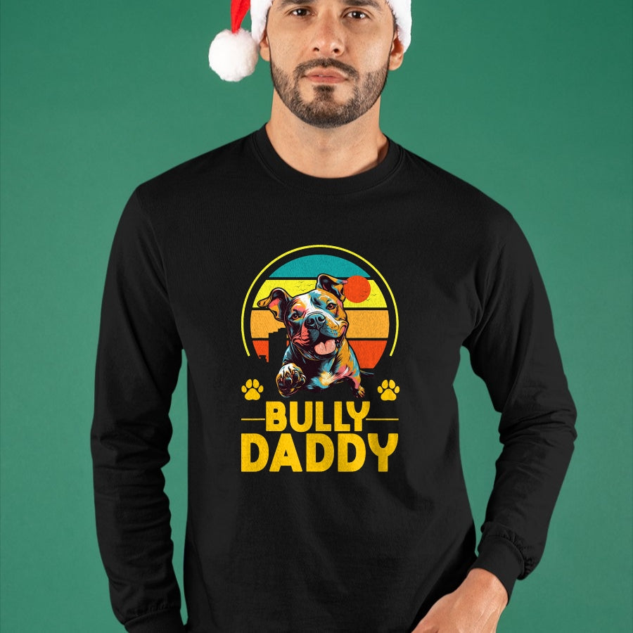 Gift for Dad Shirt, Funny Dad Unisex T-Shirt/Hoodie/Sweatshirt HLT00 - American Bully Daddy Proud Canine Dog Father T-Shirt