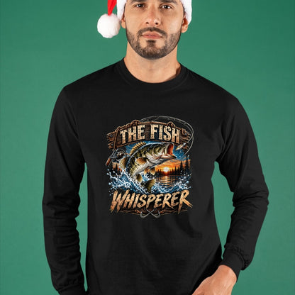 Funny Fishing Shirt, Gift For Fishing Lover Unisex T-Shirt/Hoodie/Sweatshirt HLT00 - The Fish Whisperer Funny Bass Fishing Sunset Angler T-Shirt