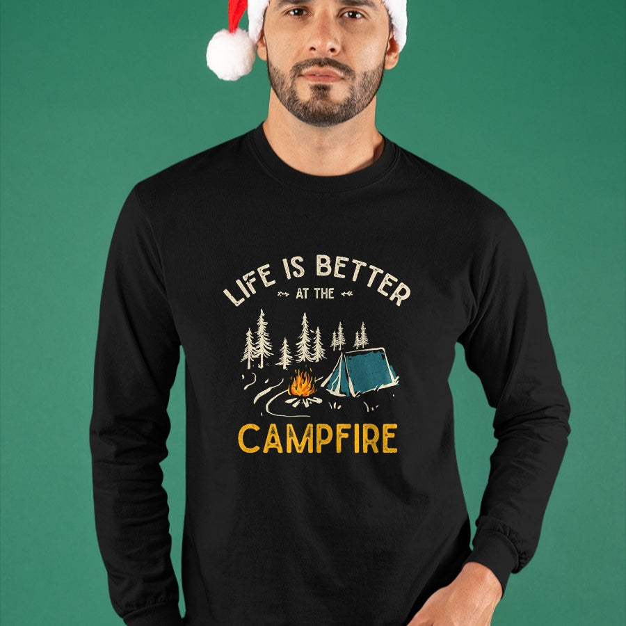 Funny Camping Shirt, Gift For Camping Lover Unisex T-Shirt/Hoodie/Sweatshirt HLT00 - Das Leben ist Besser am Lagerfeuer Funny Camper Camping T-Shirt