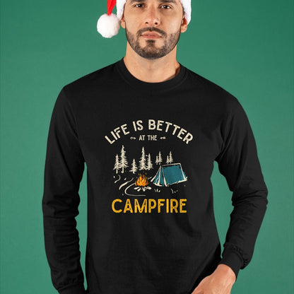 Funny Camping Shirt, Gift For Camping Lover Unisex T-Shirt/Hoodie/Sweatshirt HLT00 - Das Leben ist Besser am Lagerfeuer Funny Camper Camping T-Shirt