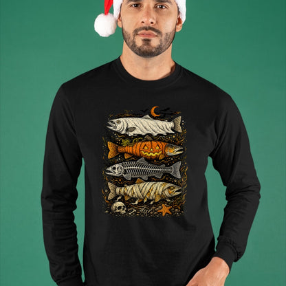 Funny Fishing Shirt, Gift For Fishing Lover Unisex T-Shirt/Hoodie/Sweatshirt HLT00 - Trout Fish Halloween Fishing Fisherman Spooky Season T-Shirt