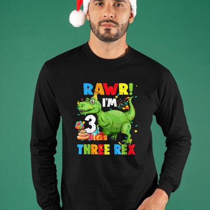 Best Dinosaur Lover Shirt, Funny Dinosaur UnisexT-Shirt/Hoodie/Sweatshirt HLT00 - Three Rex Birthday Party Outfit Dinosaur 3 Year Old Boy Tee T-Shirt