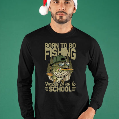 Funny Fishing Shirt, Gift For Fishing Lover Unisex T-Shirt/Hoodie/Sweatshirt HLT00 - Born to Go Fishing Bass Fish Funny Fisherman Boys Kids Men T-Shirt (1)