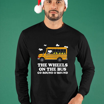 Best Student Shirt, Funny Back To School UnisexT-Shirt/Hoodie/Sweatshirt HLT00 - Peanuts - Wheels On The Bus Back to School T-Shirt, Men, Black, 3X-Large