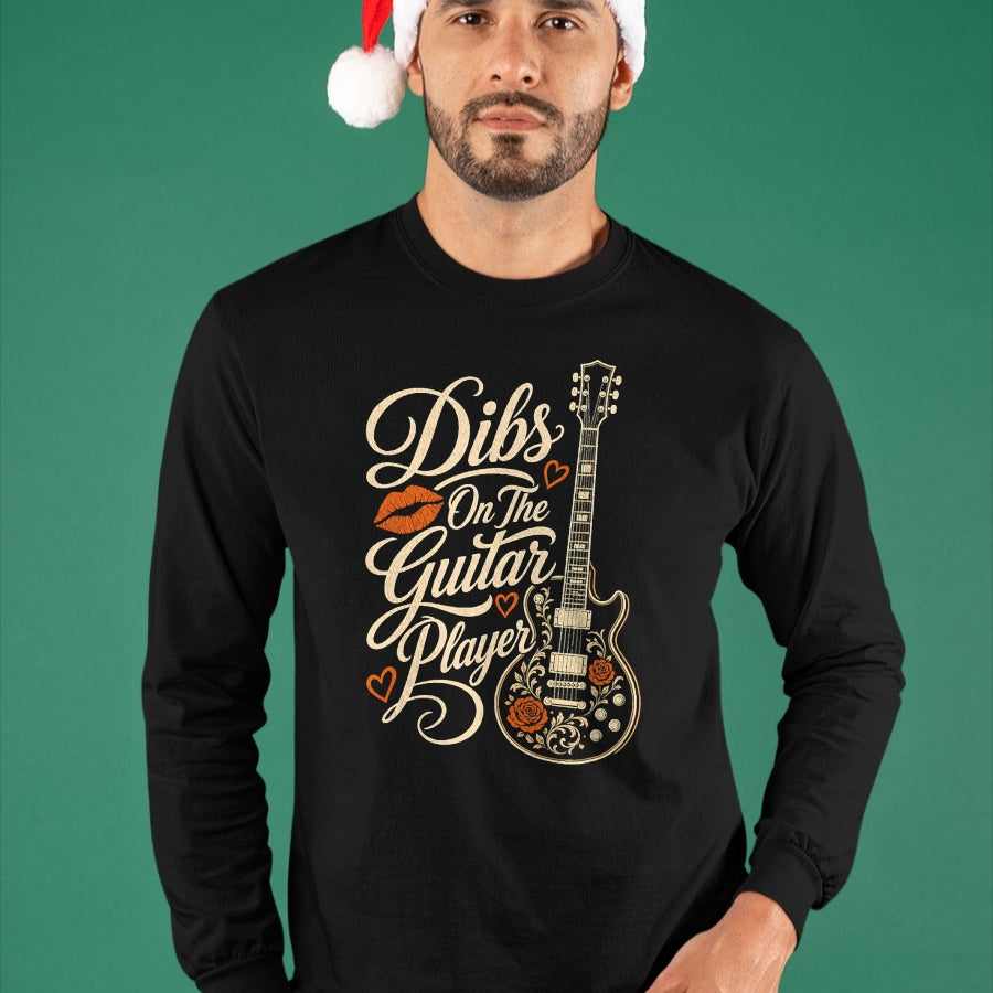 Guitar Lover Shirt, Funny Guitar UnisexT-Shirt/Hoodie/Sweatshirt HLT00 - Guitar Dibs On The Guitar Player Vintage Guitarist Gift T-Shirt