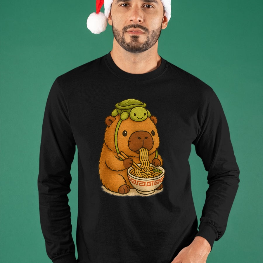 Cute Capybara Shirt, Funny Capybara UnisexT-Shirt/Hoodie/Sweatshirt HLT00 - Capybara Anime Ramen Turtle Funny Graphic Kawaii Capibara T-Shirt