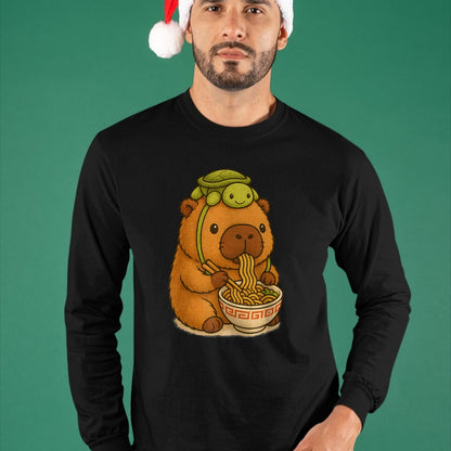 Cute Capybara Shirt, Funny Capybara UnisexT-Shirt/Hoodie/Sweatshirt HLT00 - Capybara Anime Ramen Turtle Funny Graphic Kawaii Capibara T-Shirt