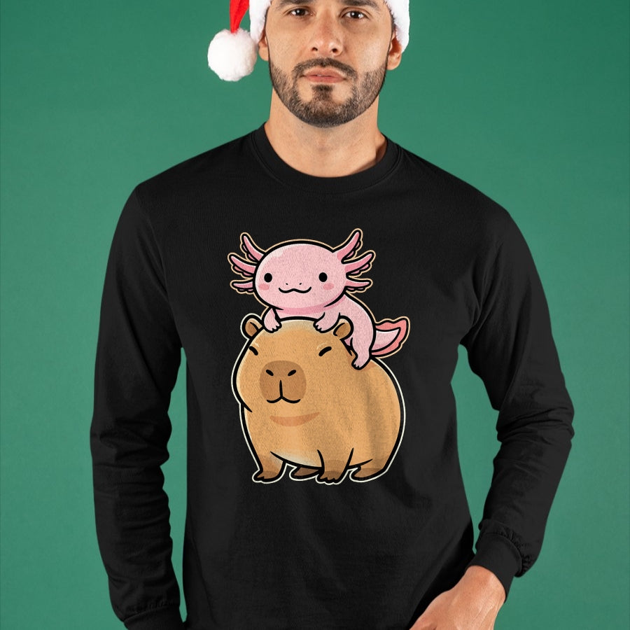 Cute Capybara Shirt, Funny Capybara Unisex T-Shirt/Hoodie/Sweatshirt HLT00 - Capybara Axolotl Kawaii Animal T-Shirt