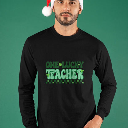 Patrick Day Shirts for Family, Funny Patrick Day shirts, st patrick's day Unisex T-Shirt/Hoodie/Sweatshirt HLT00 - St Patrick Day Shamrock One Lucky Teacher Retro Saint Pattys T-Shirt